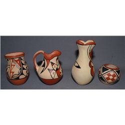 FOUR JEMEZ POTTERY ITEMS