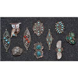 TEN NAVAJO SILVER RINGS