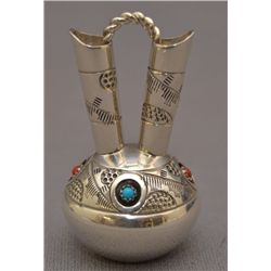 NAVAJO SILVER WEDDING VASE