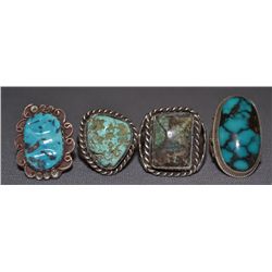FOUR NAVAJO SILVER RINGS