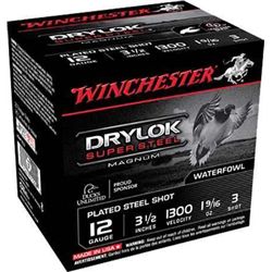 Win XSM12L3 Super X Waterfowl Loads 12 ga 3.5" 1-5/8oz 3 Shot 25Box/10Case UPC # 20892010888 1-case