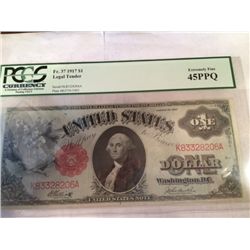 1917 $1 United States Note XF PCGS 45PPQ