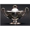 Image 1 : An Edwardian Neo-Classical style silver plated twin handled oval tureen and cover, cast with ribb