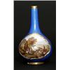 Image 1 : A Chamberlain's Worcester blue ground bottle vase, circa 1810, enamelled with a titled view of Ma