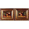 Image 1 : A pair of James Skerrett fruit painted porcelain plaques, 20th Century, of rectangular form, pain