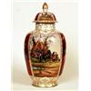 Image 1 : A large Dresden porcelain vase and cover, circa 1890, of ovoid form enamelled in 18th Century sty