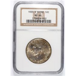 1935-D BOONE COMMEN HALF DOLLAR NGC MS-66