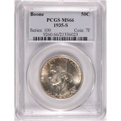 1935-S BOONE COMMEN HALF DOLLAR PCGS MS-66