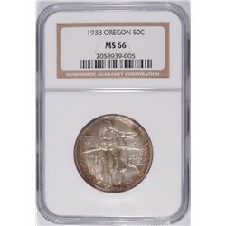 1938 OREGON TRAIL COMMEN HALF DOLLAR NGC MS-66