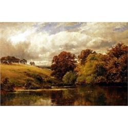 George Turner. "A scene Knowle Hills, Derbyshire", on canvas, signed lower right and signed, titl