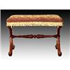 Image 1 : A mid Victorian mahogany and tapestry stool, on X frame united by a central turned stretcher, wid