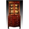 Image 1 : A late George III mahogany and ebony strung secretaire bookcase, circa 1820, the concave cornice
