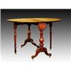 Image 1 : A mid Victorian walnut Sutherland table, circa 1865, of oval form on turned ring and baluster sup