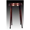 Image 1 : A George III small mahogany oval occasional table, wavy gallery, fitted with a candleslide, on sq