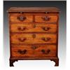 Image 1 : A George III mahogany and satinwood inlaid chest, circa 1790, fitted with brushing slide, two sho