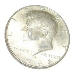 1968-D SILVER KENNEDY HALF DOLLAR *NICE EARLY HALF DOLLAR*!! SILVER HALF DOLLAR CAME OUT OF SAFE!!