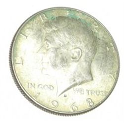 1968-D SILVER KENNEDY HALF DOLLAR *NICE EARLY HALF DOLLAR*!! SILVER HALF DOLLAR CAME OUT OF SAFE!!