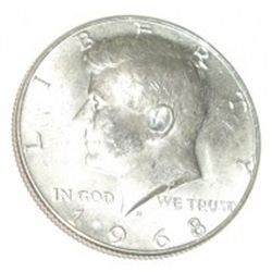 1968-D SILVER KENNEDY HALF DOLLAR *NICE EARLY MS HIGH GRADE HALF DOLLAR*!! SILVER HALF DOLLAR CAME O
