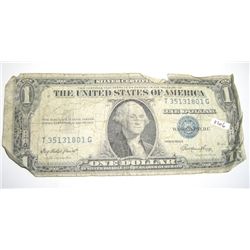 1935 SERIES E $1 NOTE SERIAL # T35131801G *VERY EARLY SILVER CERTIFICATE*!! BILL CAME OUT OF SAFE!!
