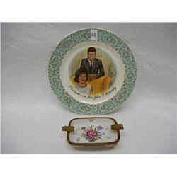 President and Mrs. John F Kennedy Decorative Plate and Porcelain Ash Tray