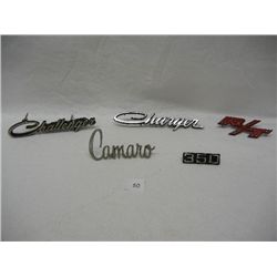 Misc. Car Emblems: Challenger, Charger, Camaro, R/T, and 350