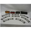 Image 1 : Train Engine, 3 Metal Train Cars, and Train Tracks