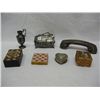 Image 1 : 4 Trinket Boxes, Gorham Silver Plated Phone Receiver Cover, 5th Ave. Compact Mirror, and Small Silve