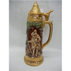 Large Gold Trimmed Beer Stein