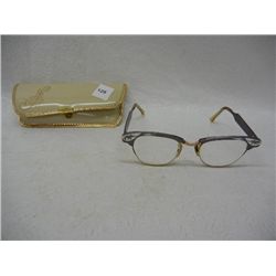 Aluminum Frame Cat Eye Glasses w/ Case