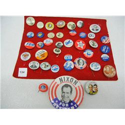 Misc. Political Buttons: Nixon, Goldwater/Miller, FDR, Truman/Barkley, and Others