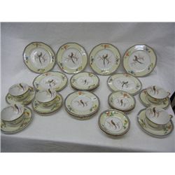 Theodore Havilland Bird of Paradise China: 4 Cups, 6 Saucers, 6 Bowls, 6 Dessert Plates, and 6 Salad