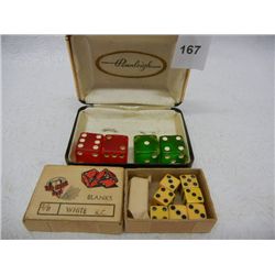 Green, Red, and White Dice in Pennleigh Cuff Links Box