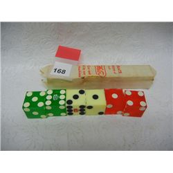 2 Packs of (6) Green, Red, and White Dice, 1 by Code Mfg. Co.