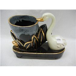 Shafer 23k Gold Trimmed Swan Planter