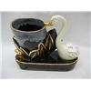 Image 1 : Shafer 23k Gold Trimmed Swan Planter