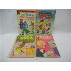 Baby Huey and Richie Rich 12¢ Comics, Top Cat 15¢ Comic, and Harlem Globetrotters 20¢ Comic