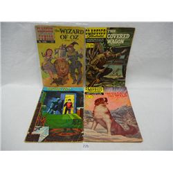 Treasure Chest 10¢ Comic, Wizard of Oz and The Call of the Wild 15¢ Comic, and The Covered Wagon 25¢