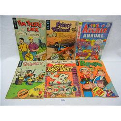 6 Comics: Archie Annual, Timmy The Timid Ghost, Tim Tyler's Luck, Quincy, Popeye, and Prince Valiant