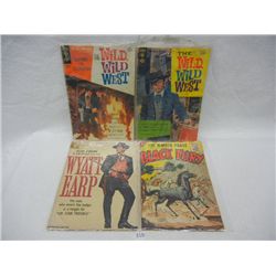 (2) Wild, Wild West 15¢ Comics, and Wyatt Earp and Black Fury 10¢ Comics