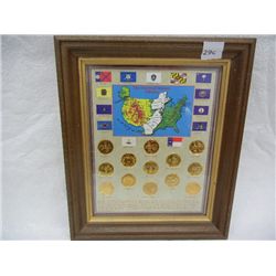 Framed Historical 13 Colonies Collection, by The Kennedy Mint