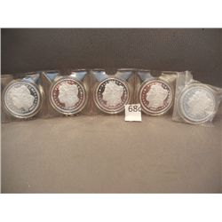 (5) 1889-Carson City Morgan Dollar Copies