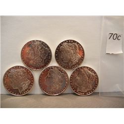 (5) Morgan Dollar Copies