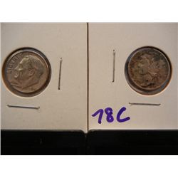1941 Mercury Dime & 1964 Roosevelt Dime