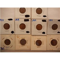 10 Lincoln Wheat Cents, 1909-1919