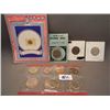 Image 1 : 1980 UNC Coin Set: 3 Jefferson Nickels and Gold Plated $20 Miniature