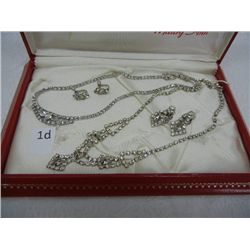 2 CZ and Silver Toned Fashion Earring & Necklace Sets, Styled by Maury Ann, 1 Pair Clip On