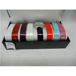 Ladies' Quartz Wristwatch w/ 6 Interchangeable Bands, by Gossip