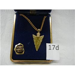 Genuine "Diamond Dust" Arrow Head Pendant Necklace