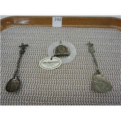 Wedgwood Silver Plate Peter Rabbit Bell and 2 Decorative Windmill Spoons, 1 Made in Holland