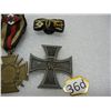 Image 3 : (2) Iron Cross Medals, Swastika and Crossed Swords Pin, and Non Cedo Ferio w/ Sunburst Pin